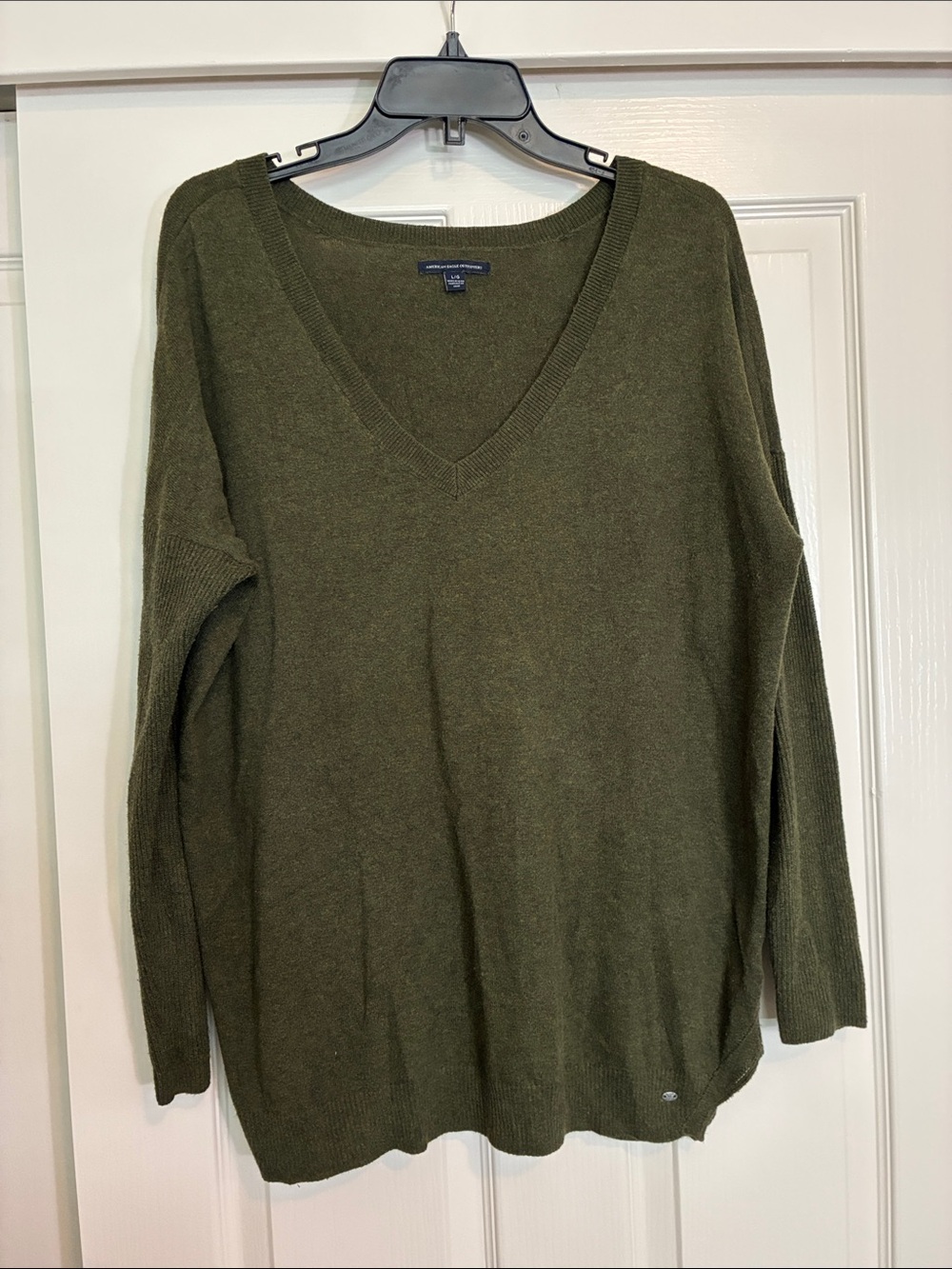 American Eagle Outfitters Olive Green V-Neck Sweater
